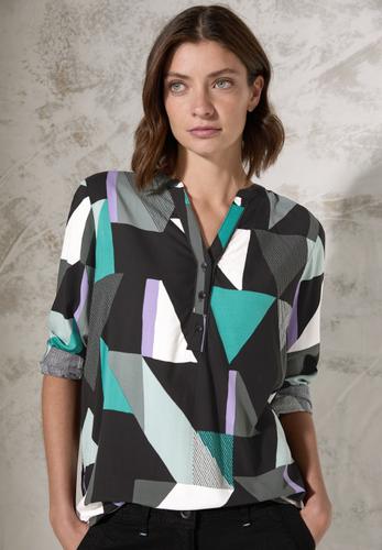 Bedruckte Bluse S - Black