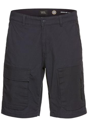 Cargo Shorts mit Ripstop-Kontrast Blau 33IN