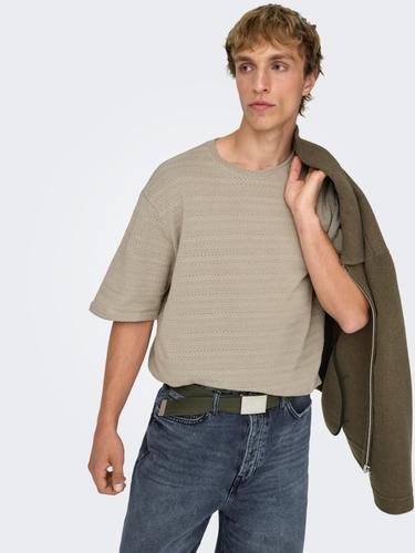 ONSGIVO REG 12 SS CREW KNIT NOOS L Normal geschnitten - String