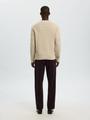 SLHTOM LS KNIT STRUCTURE CREW NECK XL Normal geschnitten - Oatmeal