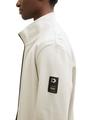 Piqué Sweatjacke mit Stehkragen L Regular Fit - Chalk Grey