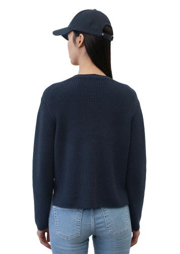 V-Neck-Cardigan relaxed Blau S