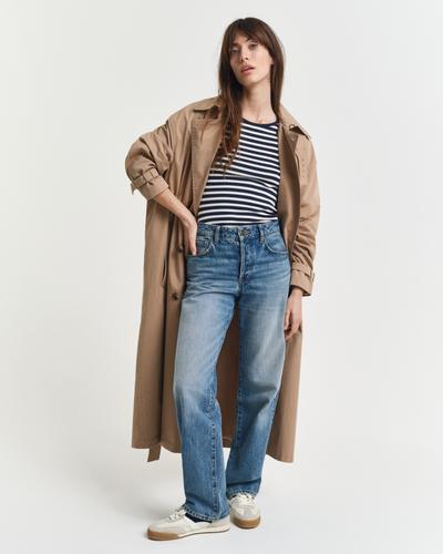 Geripptes T-Shirt mit Streifen S - Evening Blue