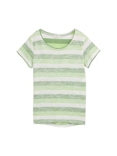 T-Shirt mit Rundhalsausschnitt XL Regular Fit - Green Shading Stripe