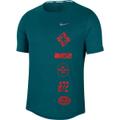 NIKE Herren Laufshirt "Miler Wild Run" Kurzarm S in Silber