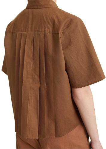 Kurzarm-Bluse relaxed XL Relaxed Fit - Melted Chocolate
