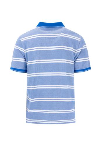 Polo, 2-Tone, stripe M Casual Fit - Strong Blue