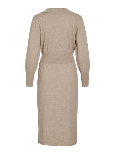 VICOMFY L/S COLLAR RIB KNIT DRESS - NOOS Braun L