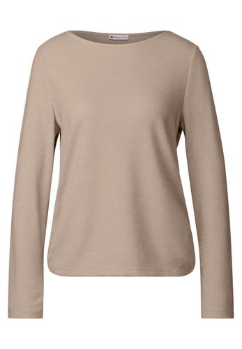 Shirt mit Raffungen Beige 42