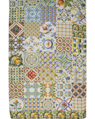 Stola XL-Seidenstola mit Mosaik-Design - vielseitig tragbar OS - True Blue
