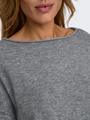 JDYRUE LIFE L/S BOAT NECK PULL KNT NOOS XL Knit Fit - Medium Grey Melange