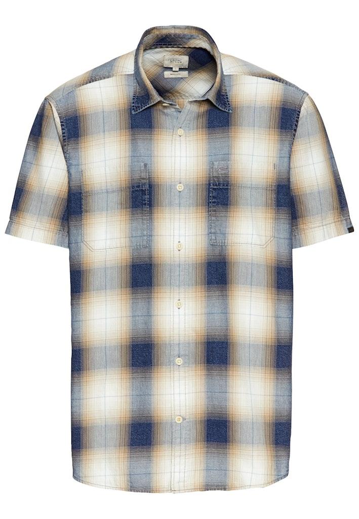 Kurzarmhemd mit Karomuster Blau XL