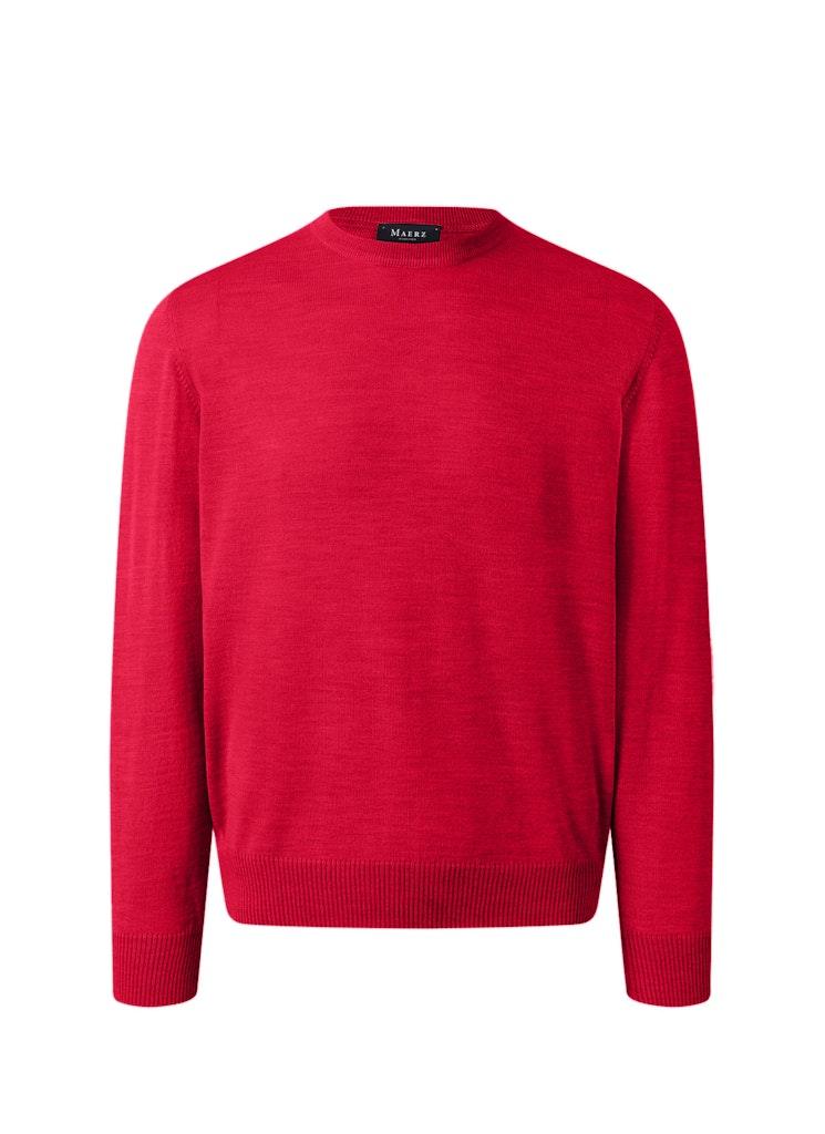 Pullover Rundhals 1/1 Arm Rot