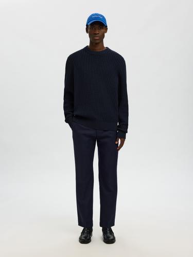 SLHTOM LS KNIT STRUCTURE CREW NECK XXL Normal geschnitten - Sky Captain