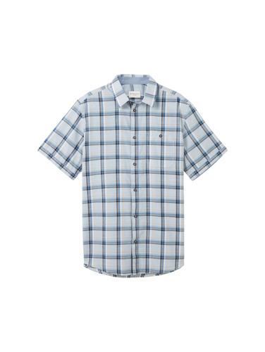 Kurzarmhemd mit Karomuster XL Regular Fit - Light Blue Multicolor Check