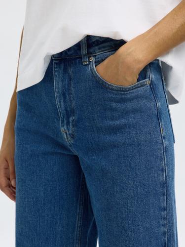 SLFWIDE BEA-KORI HW JEANS NOOS 26/32 Weiter Beinschnitt - Medium Blue Denim