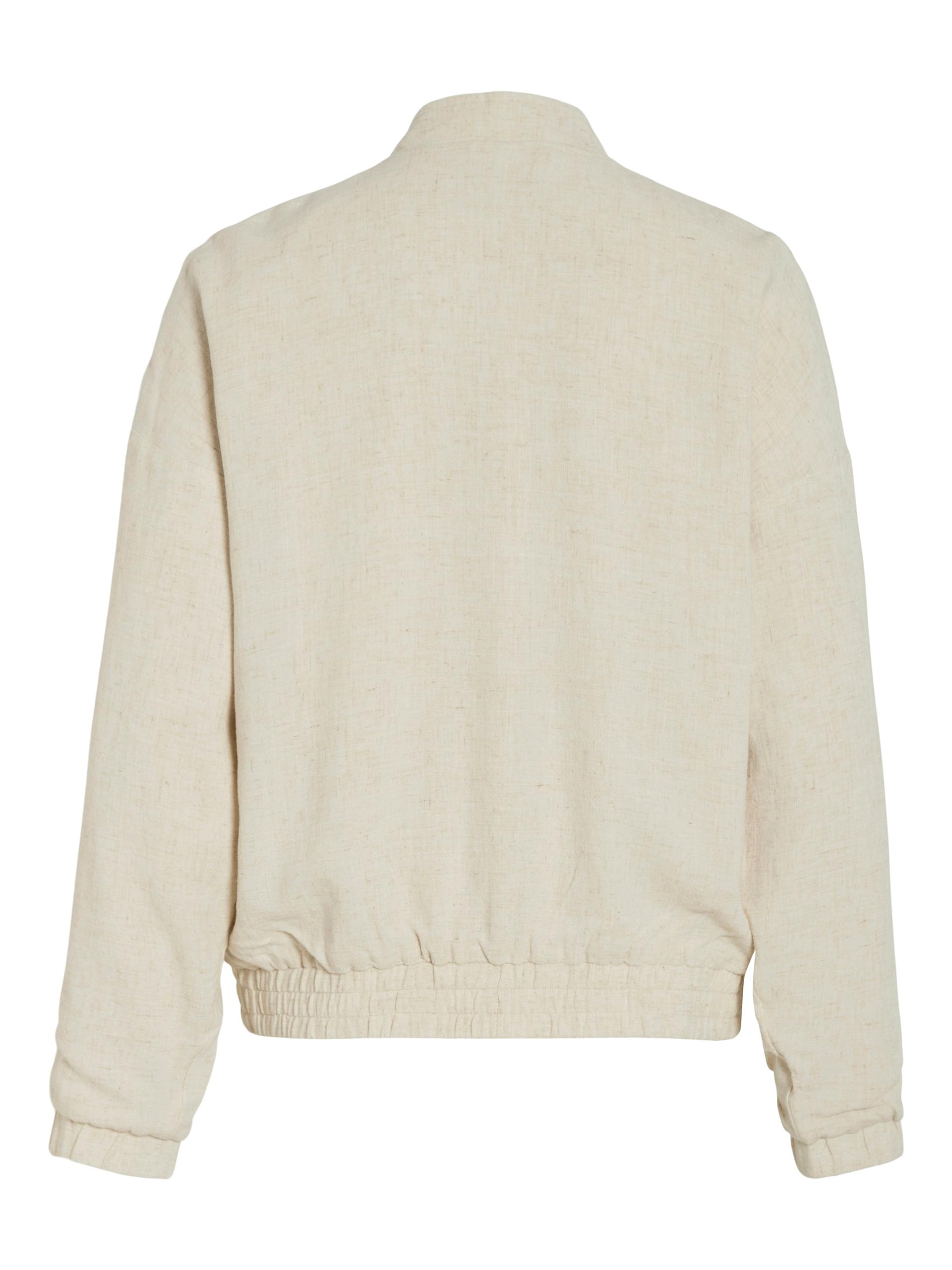 VIAIKO LINEN BOMBER JACKET #3 42 - Super Light Natural Melan