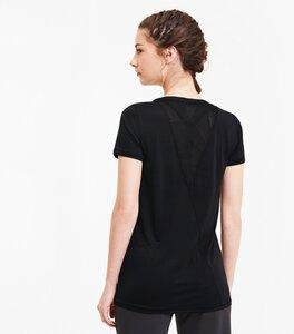 PUMA Damen T-Shirt Studio Lace Keyhole XS in Schwarz