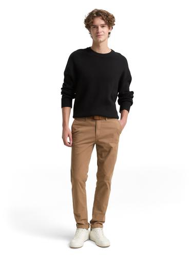Slim Fit Chino Hose mit Gürtel 36/34 Slim Fit - Honey Camel Beige