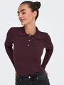 ONLELISA L/S RIB POLO RP KNT XS Normal geschnitten - Winetasting