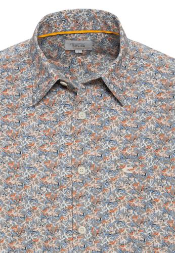 Kurzarmhemd mit Allover-Print M Regular Fit - Khaki