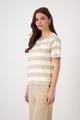 Sweatshirt mit Brusttasche 36 - Camel Ringel