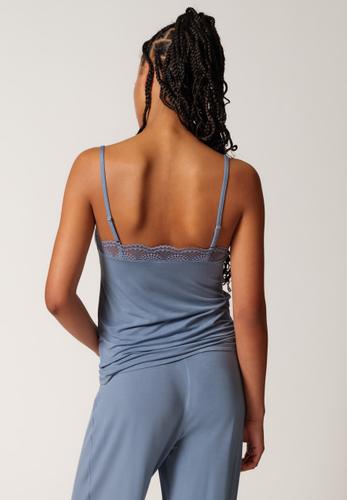 Skiny Damen Spaghettishirt Night In Mix & Match 36 - Faded Denimblue