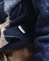 Argyle Rundhalspullover XL - Evening Blue
