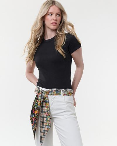Schal Twilly aus Seide mit FRAAS Plaid Karo und Tier-Print OS - Caviar