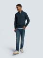 Pullover Half Zip 2 Coloured Melange Blau XL