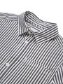 Gestreiftes Kurzarmhemd 176 Regular Fit - Navy Wool White Stripe