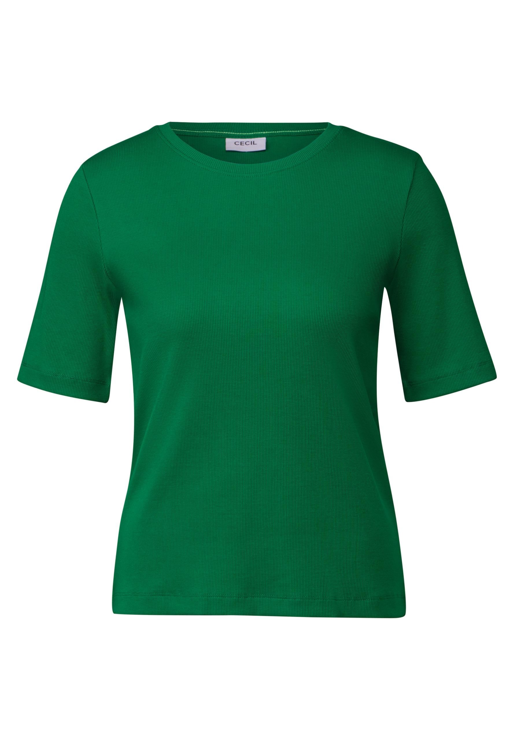 Basic Rippstruktur T-Shirt L - Garden Green