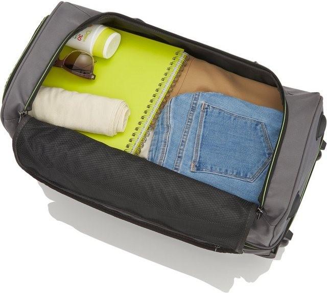 travelite Reisetasche »Basics, 55 cm, grau/grün«, mit Volumenerweiterung