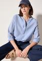 Gestreifte Seersucker Bluse L - Blouse Blue
