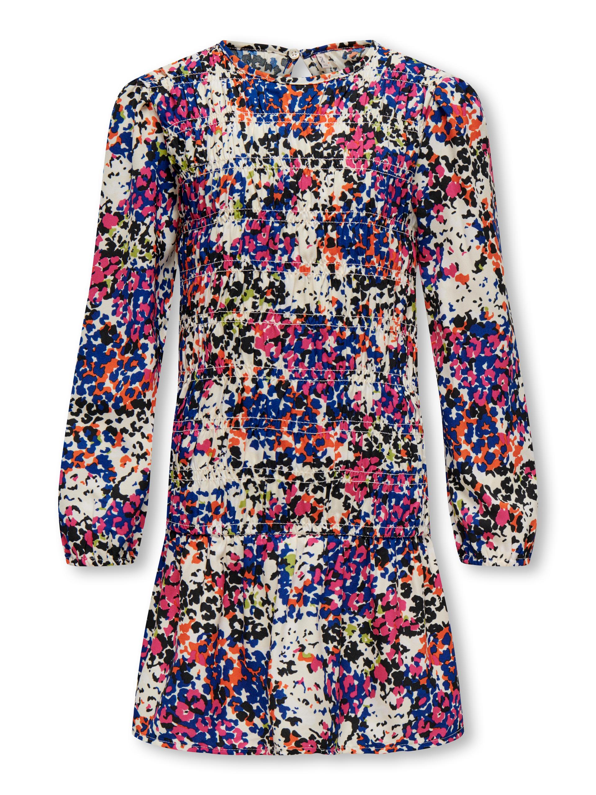 KOGLUVA L/S AOP SMOCK DRESS PTM 140 Locker geschnitten - Cloud Dancer