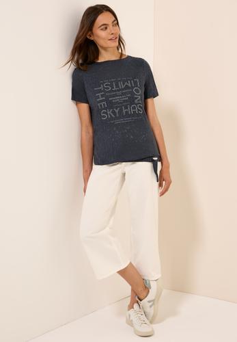 T-Shirt mit Schmucksteinen L - Volcanic Grey