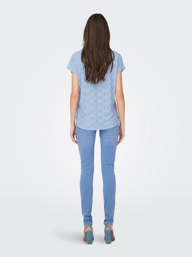 ONLSMILLA LIFE S/S TOP JRS NOOS M Normal geschnitten - Soft Chambray