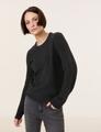Pullover mit Deko-Steinchen 46 Figurumspielend - Schwarz