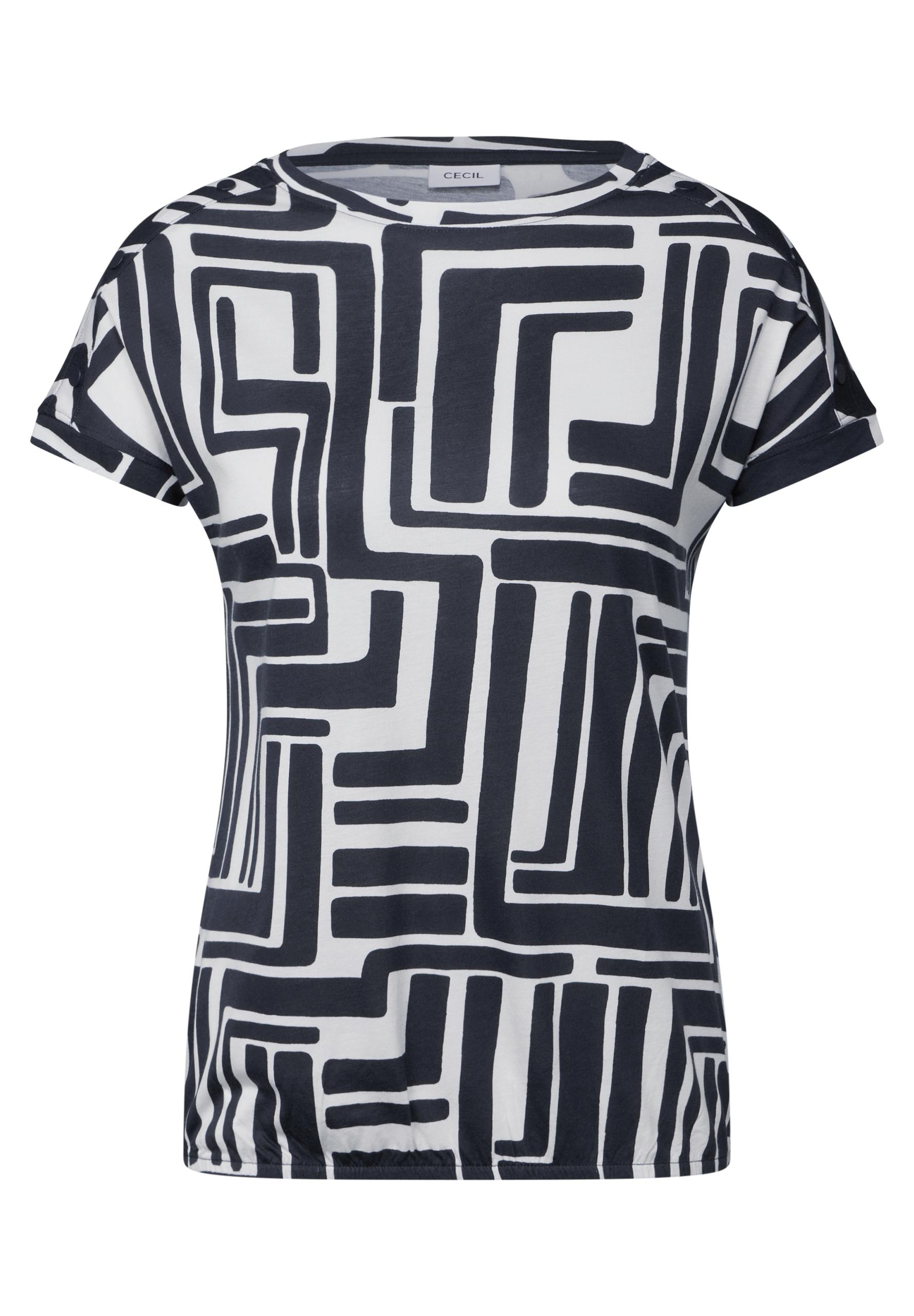 Print-Shirt mit Knopfdetail L - Universal Blue