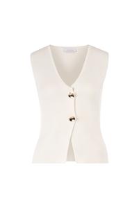 Knit Asymmetric Vest Weiß M