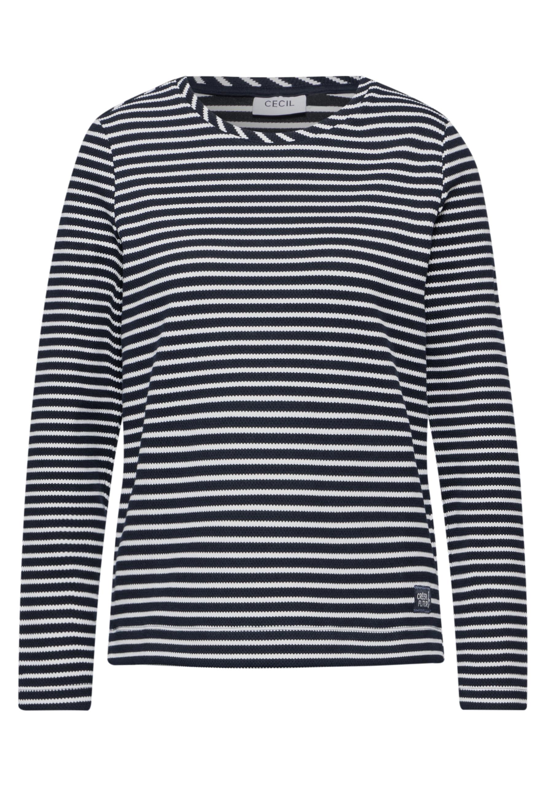 Gestreiftes Strukturshirt S - Universal Blue