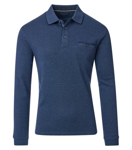Polo-Shirt Langarm gestreift XL - Blau