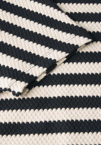 Gestreiftes Strukturshirt M - Light Alabaster White