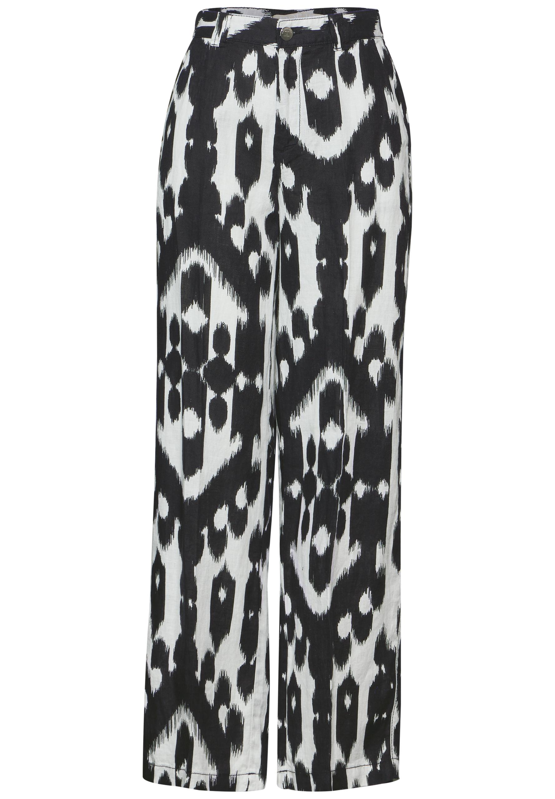 Leinenhose mit Print 34/30 - Black