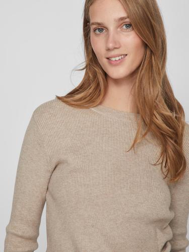 VICOMFY O-NECK L/S KNIT TOP- NOOS L Normal geschnitten - Natural Melange