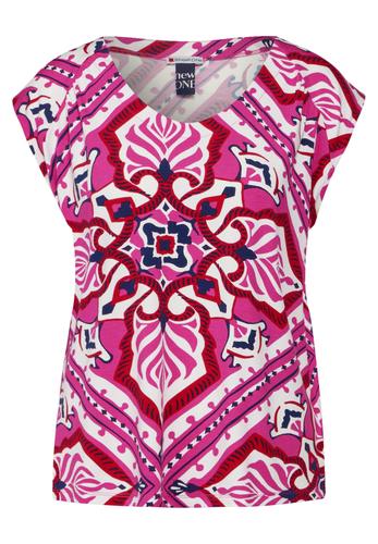 Jersey Top mit Print Rosa 40