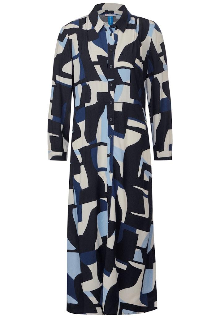 Print Hemdblusenkleid Blau 40