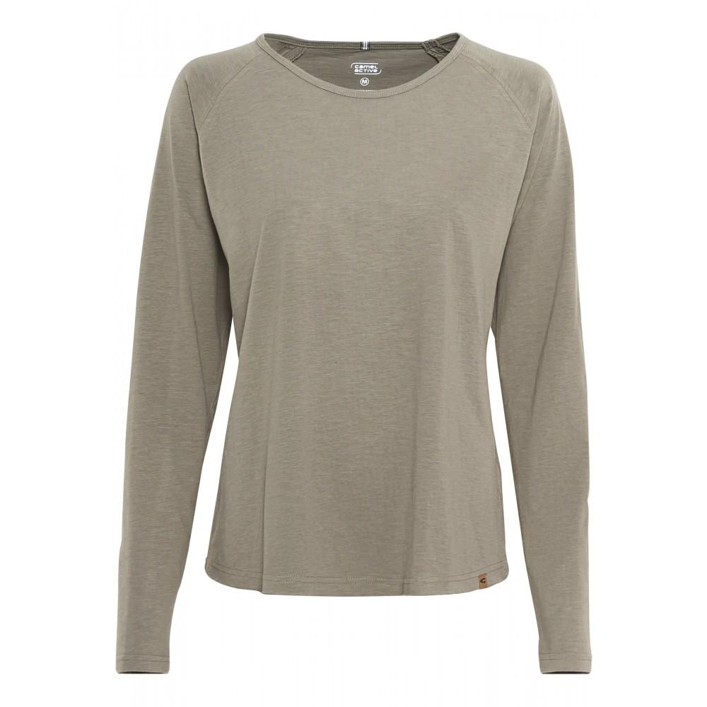 Langarmshirt aus reiner Baumwolle M Regular Fit - Light Khaki
