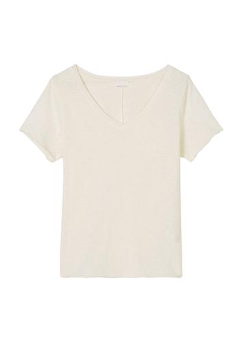 V-Neck-T-Shirt regular Weiß L