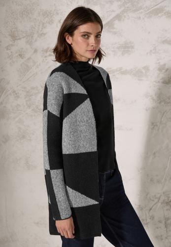 Gemusterte Strickjacke L - Black